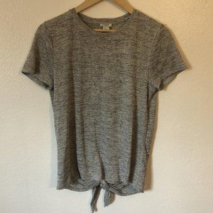 J. Crew Short Sleeve Crew Neck Tie Front Knit Top